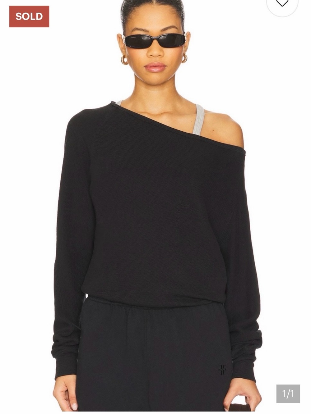 Free People Black Off-the-Shoulder Sweater